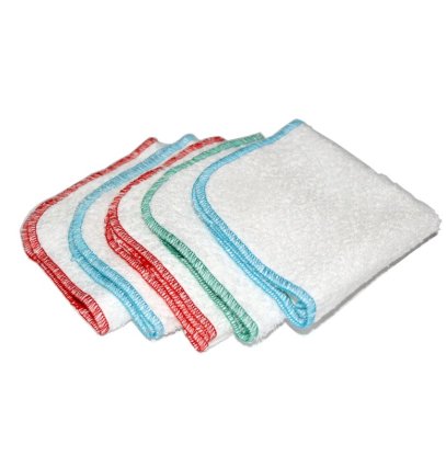 Dozen of color-coded washcloths